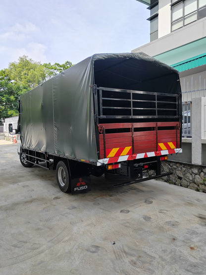 2025 Mitsubishi FUSO 17ft Wooden Cargo Steel Railings with Canvas