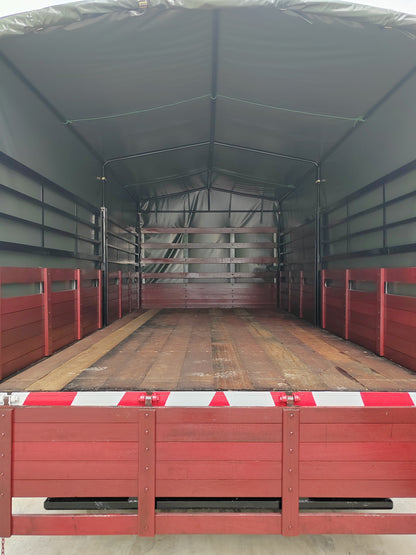2025 Mitsubishi FUSO 17ft Wooden Cargo Steel Railings with Canvas
